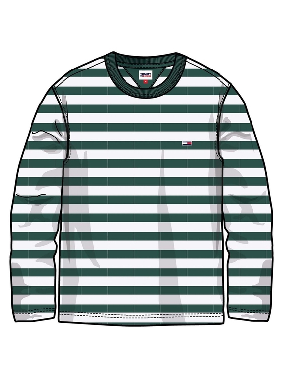 Tommy Jeans TJU Striped LS Crew t-shirt - Rural Green